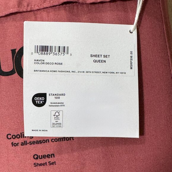 UGG Haven Queen Deco Rose Sheets Sheet Set 1 Fitted 1 Flat 2 Pillowcases Maroon - Picture 7 of 9